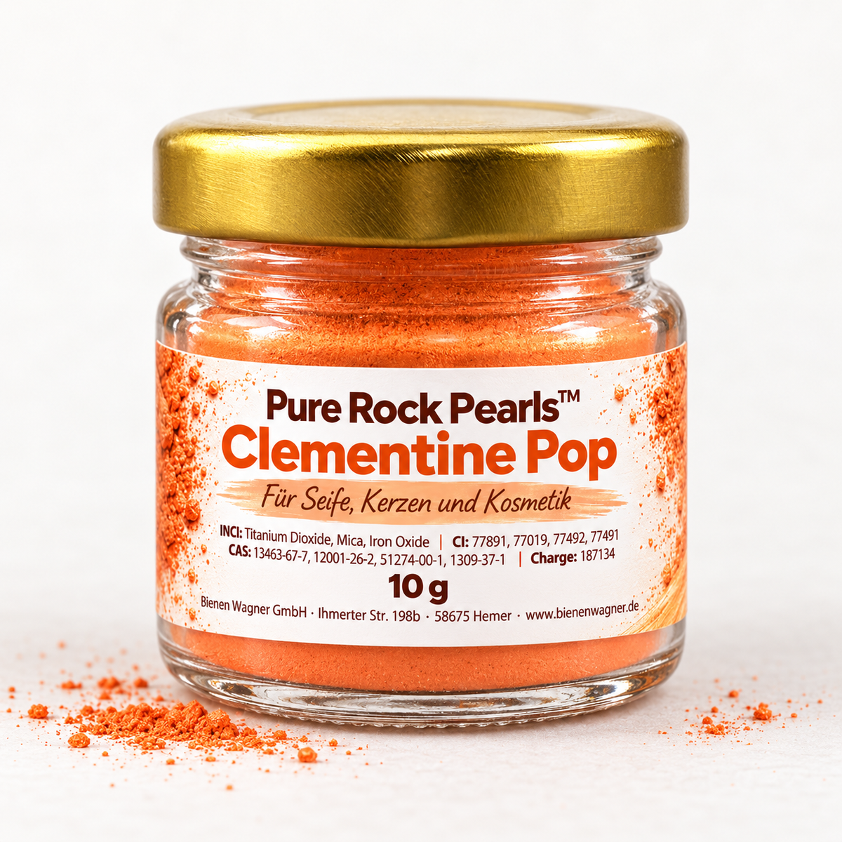 Zeepkleur Oranje – kleur voor zeep, kaarsen & cosmetica | Pure Rock Pearls™ Clementine Pop 