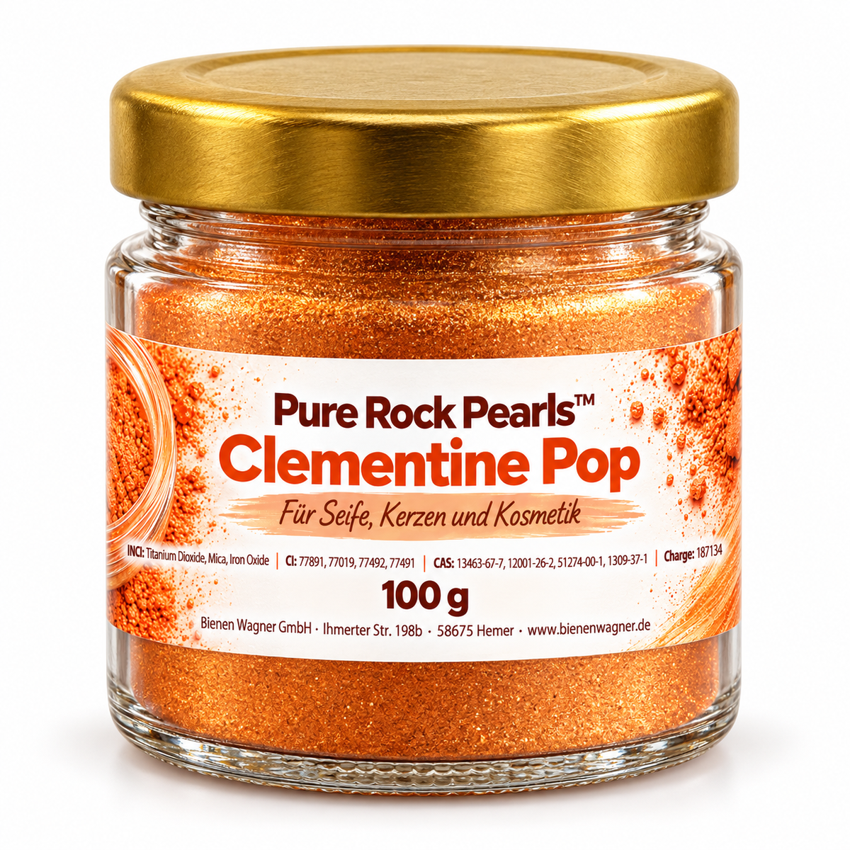 Zeepkleur Oranje – kleur voor zeep, kaarsen & cosmetica | Pure Rock Pearls™ Clementine Pop 