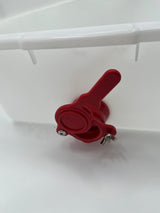 Ontgrendelingsharnas compleet met plastic filter en knijpkraan