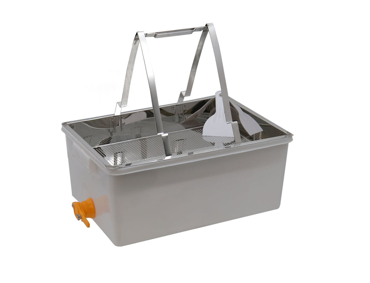 Plat à déboucher pour 2 personnes Profile Line inox grand avec récipient plastique + passoire inox