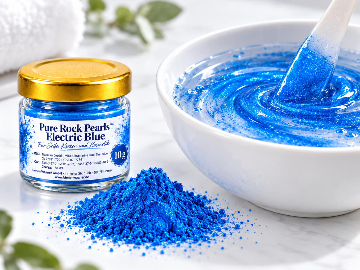 Seifenfarbe Blau – Pigment für Seife, Kerzen & Kosmetik | Pure Rock Pearls™ Electric Blue