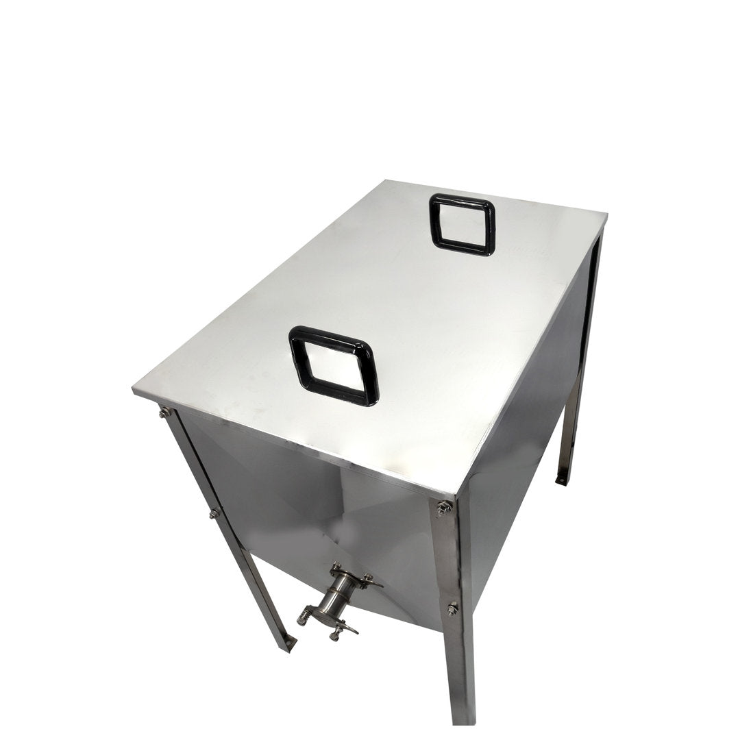 Table de débouchage inox 100cm avec filtre et couvercle Zander Dadant