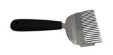 Laser uncapping fork, extra wide, with side frame scraper, black handle