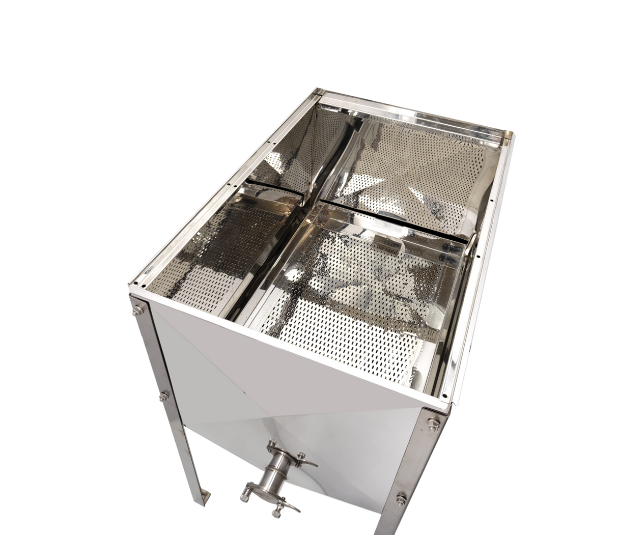 Entdecklungstisch Edelstahl 75 cm mit Filtereinsatz und Deckel Zander Dadant