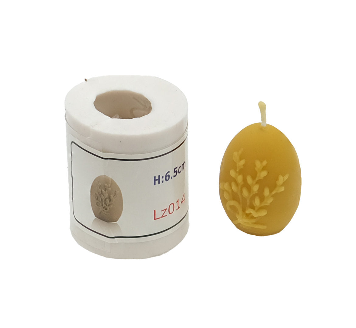 Siliconen kaarsvorm voor bijenwas en kaarsvet Lz014 Paasei met decoratie