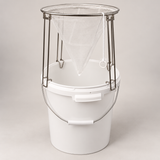 Supporto pieghevole per filtro conico in acciaio inox – robusto supporto per filtro per secchi per miele e maturatori/riempitrici, treppiede per filtro conico 