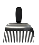 Laser uncapping fork, extra wide, with side frame scraper, black handle