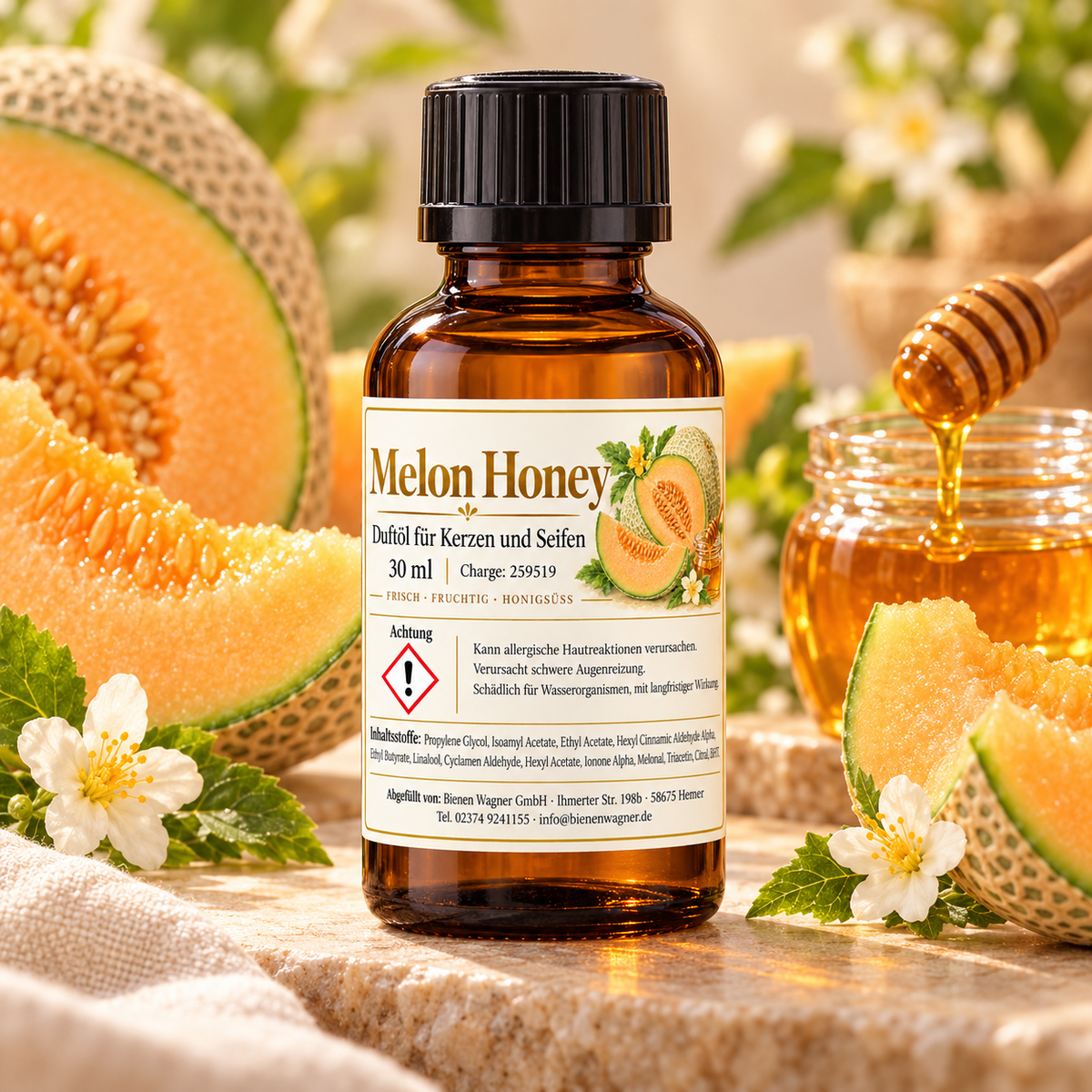 Olio profumato Melon Honey 30 ml – profumo di melone dolce per candele e saponi 