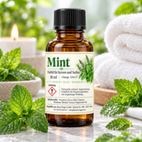Huile parfumée menthe 30 ml – parfum de menthe pour bougies & savons 