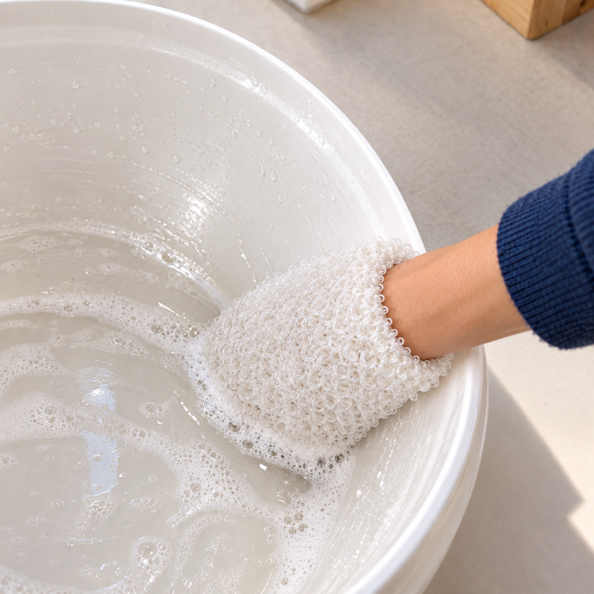 Cleaning set for beekeepers – wash glove &amp; honey scraper for stainless steel and plastic 