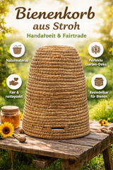 Beehive different sizes made of straw 26cm-35cm - handmade Fairtrade