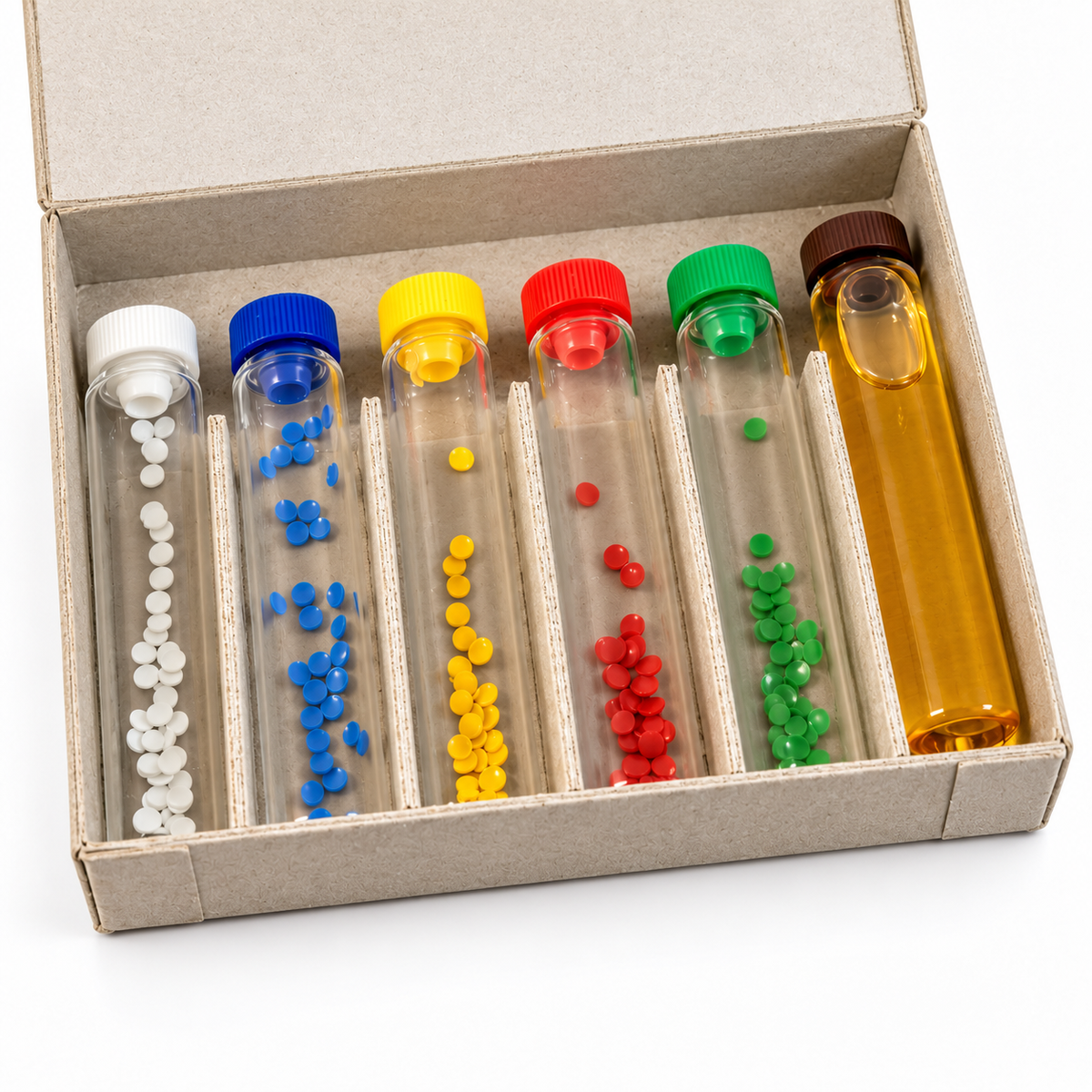 Opalith marking disc set without numbers – 5 annual colours with marking glue 