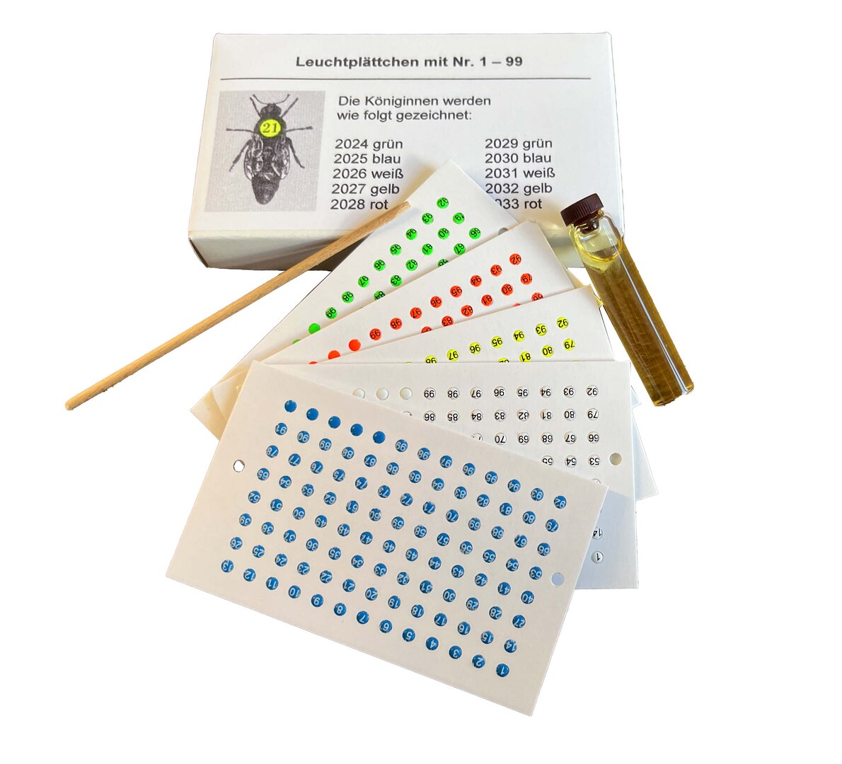 Lichtgevende opalieten platenset - 5 kleuren genummerd, tekenstiften en schellak tekenplaten Cl