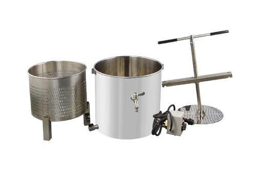 Presse à cire chauffante Bienenwagner pour cire d'abeille et marc - 3 kW 45 L