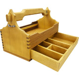 Cassetta porta attrezzi per apicoltore in legno massello oliato con cassetto per accessori o minuteria per l'allevamento delle regine