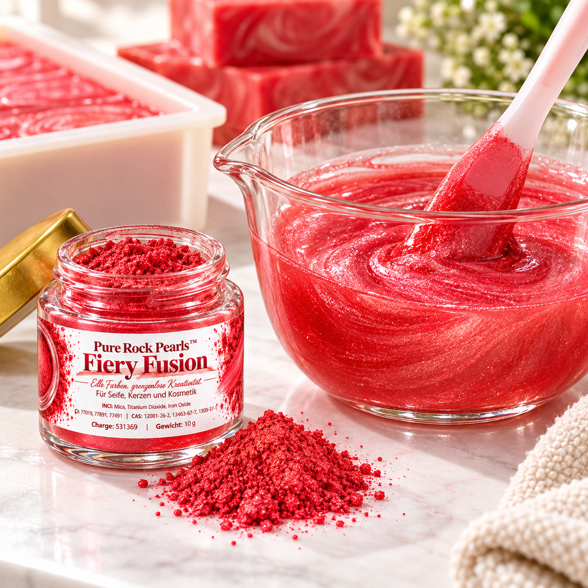 Pure Rock Pearls™ Fiery Fusion – Rood-roze pigment met parelglans 