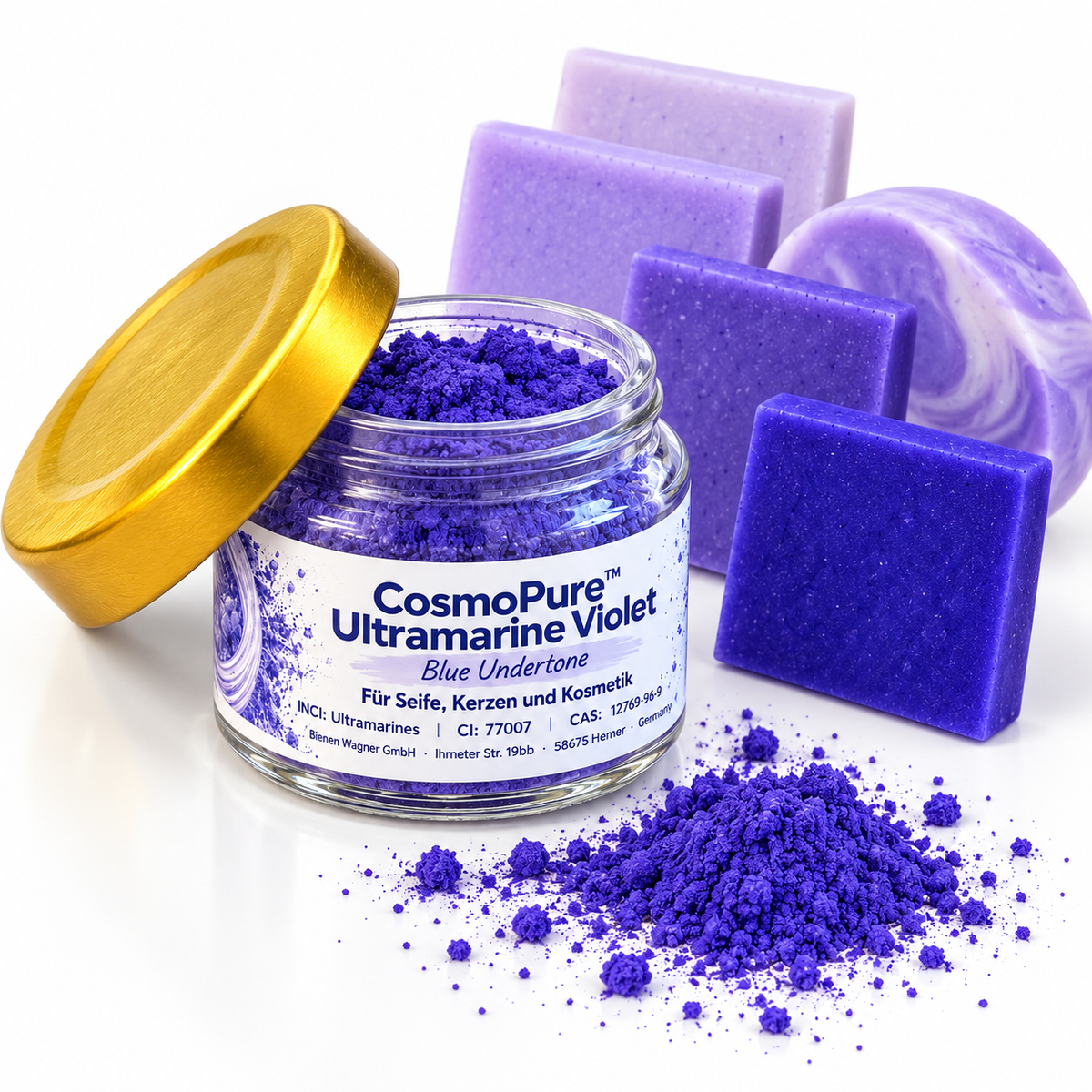 Ultramarijnviolet pigment 10 g – zeepkleurstof voor zeep, cosmetica & kaarsdecoratie lila, seringenkleur, blauwtint 