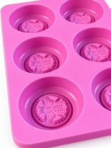 Bee Silicone Soap Mold – 6 round cavities for honey soap & glycerin soap multi-cavity soap casting mold 