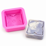 Moule à savon en silicone – moule à savon rectangulaire avec motif floral 