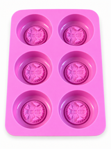 Bee Silicone Soap Mold – 6 round cavities for honey soap & glycerin soap multi-cavity soap casting mold 