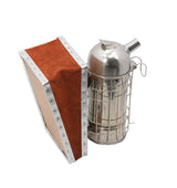 Roker met binnenbeker klein met leren balg en hittewerende bijenroker imkerpijp