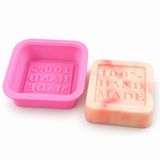 Silicone soap mould “100% HAND MADE” – cast square soaps yourself 