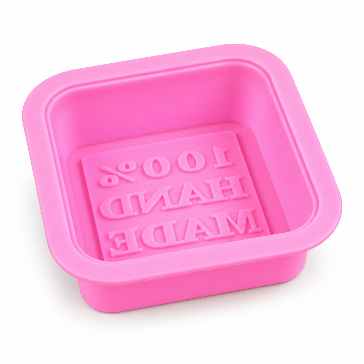 Silicone soap mould “100% HAND MADE” – cast square soaps yourself 