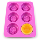 Bee Silicone Soap Mold – 6 round cavities for honey soap & glycerin soap multi-cavity soap casting mold 