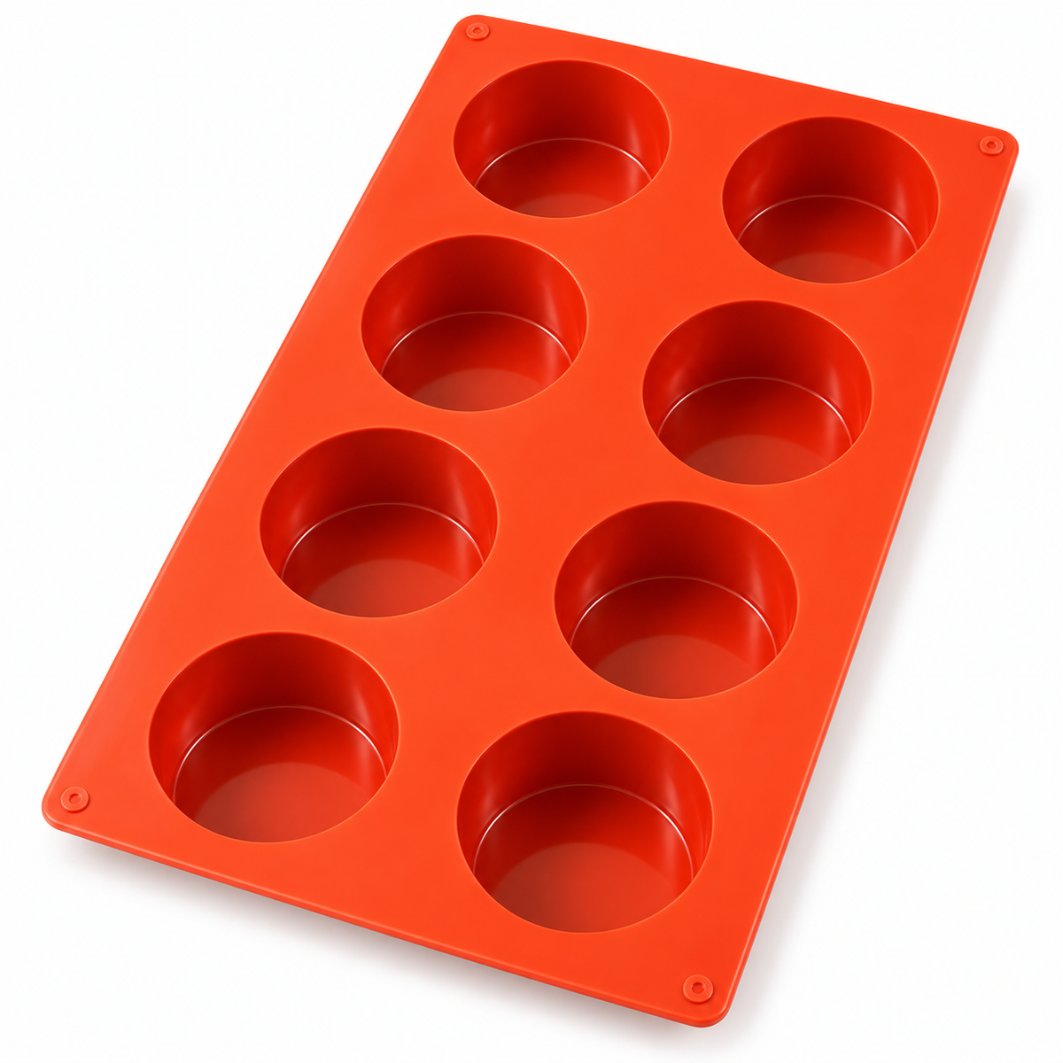Round Silicone Soap Mold – 8 Cavities for Glycerin Soap, Layered Soap & DIY Soaps Multi-Cavity Soap Casting Mold 