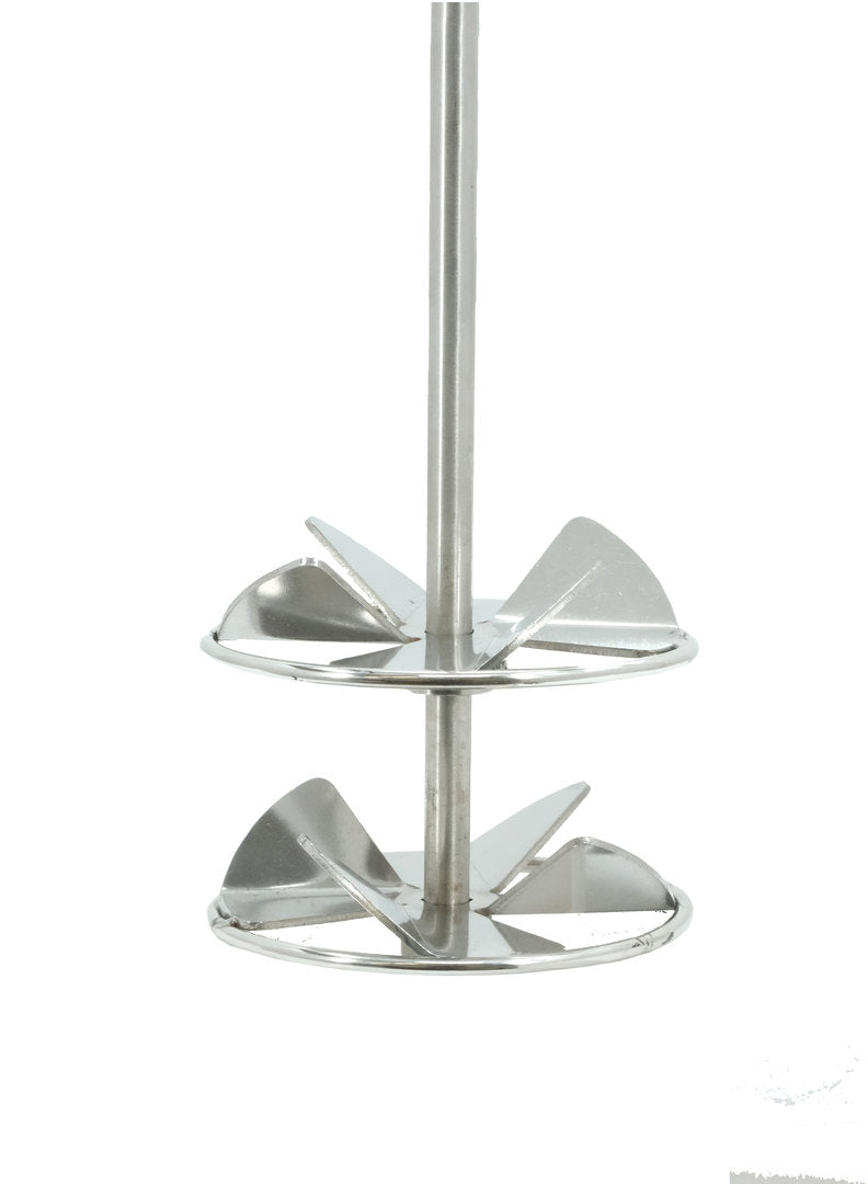 Hélice d'agitation avec anneau de protection du godet et 2 pales d'agitation contrarotatives réglables