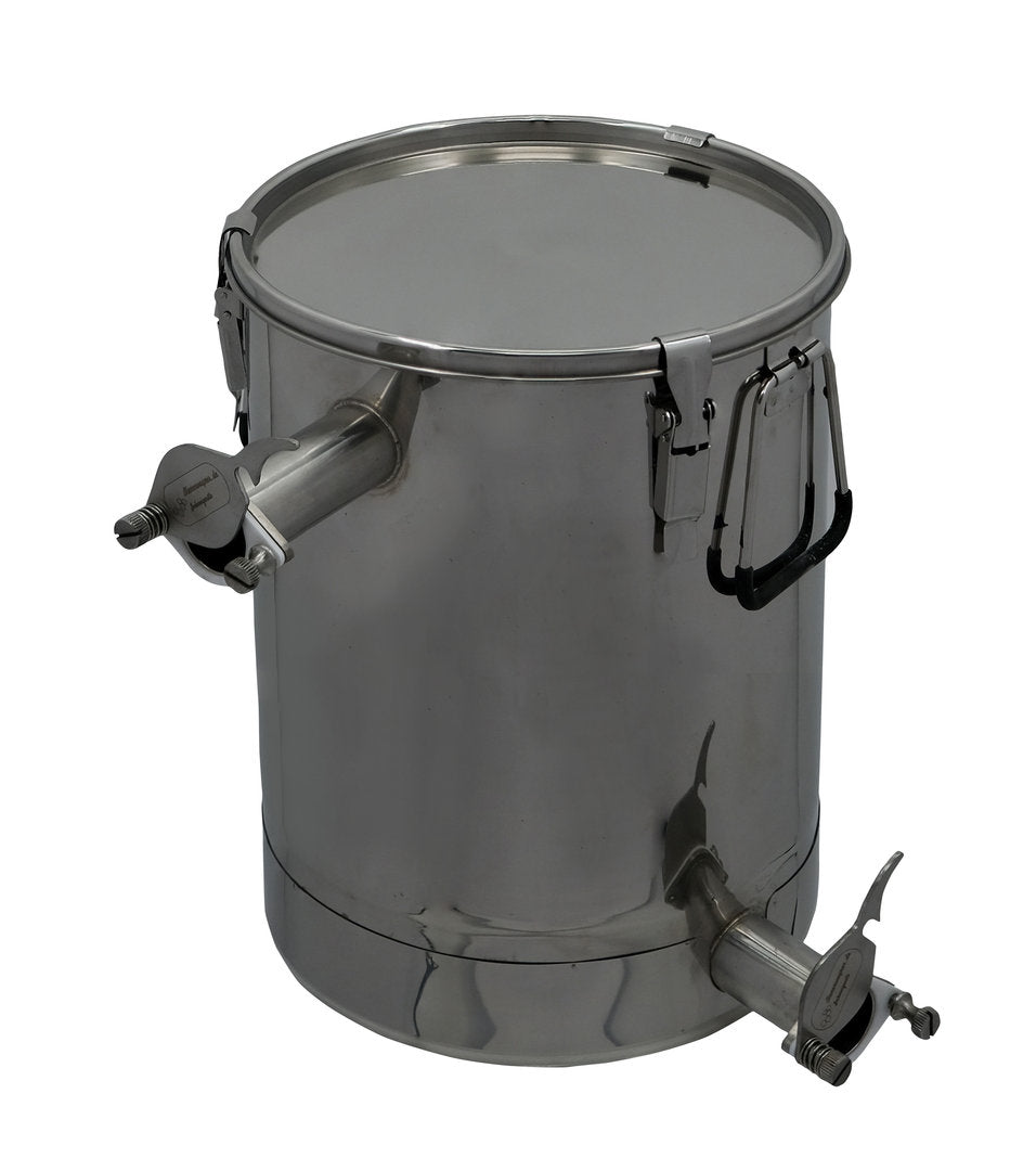 Zeefemmervuller met 2 knijpkranen 25 KG Profi Line randloze schuine bodem