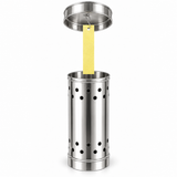 Scatoletta per zolfo Maxi in acciaio inox con gancio di sospensione – Ø 9 cm 