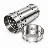Scatoletta per zolfo Maxi in acciaio inox con gancio di sospensione – Ø 9 cm 