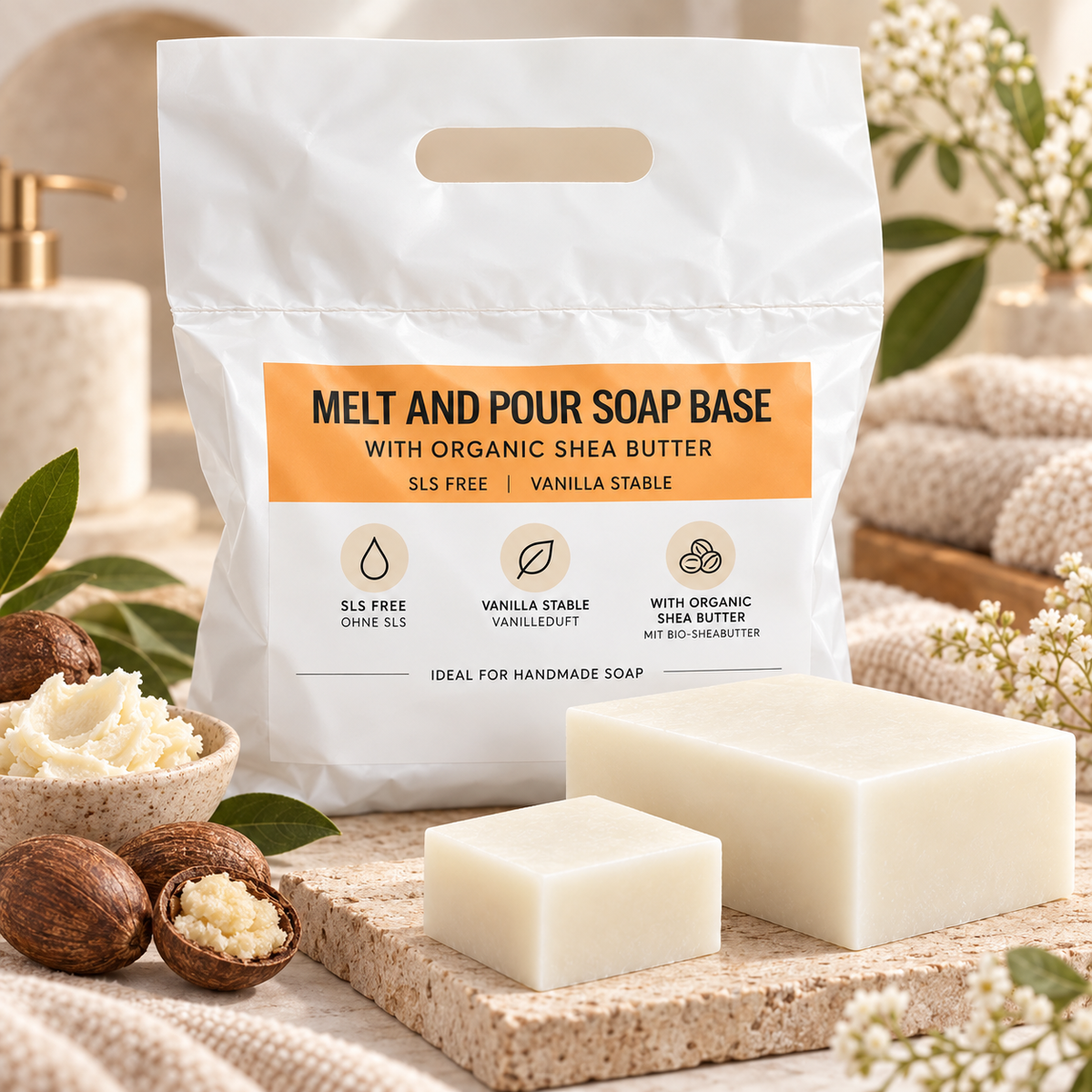 Goat’s Milk Soap Base 1 kg – White Glycerin Melt-and-Pour Soap Base for Soap Making (Copy) 