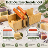 Einstellbarer Holz-Seifenschneider mit 2 Messern – glatt & Welle