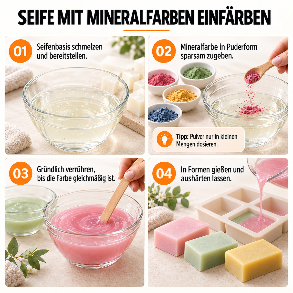 Ziegenmilch Seifenbasis 1 kg – weiße Glycerin-Rohseife zum Seifengießen