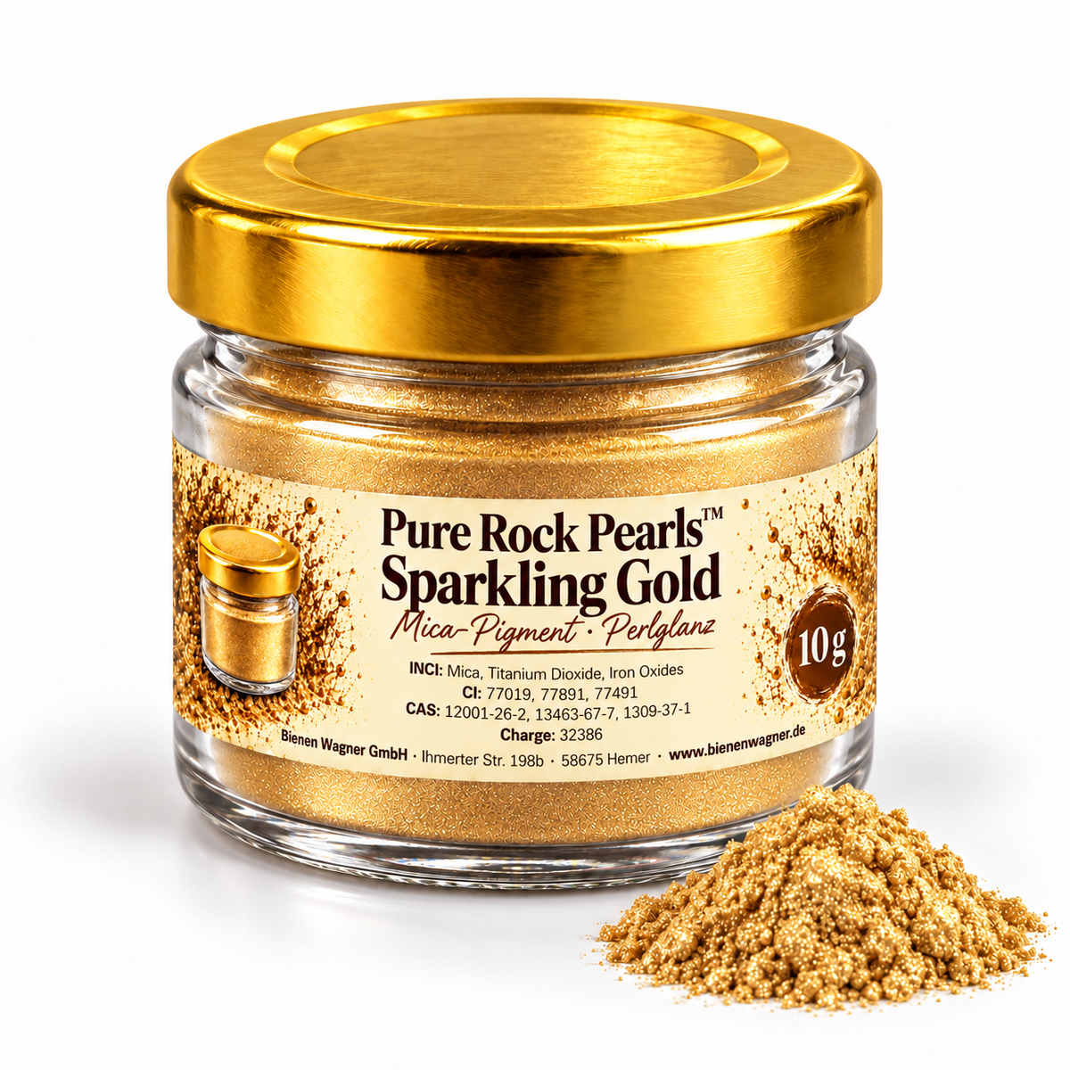 Seifenfarbe Gold – Mica Pigment für Seife, Kerzen &amp; Kosmetik | Pure Rock Pearls™ Sparkling Gold