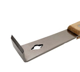 Scalpello a bastone da 26 cm in acciaio inossidabile con martinetto e manico in legno - rettificato su un lato