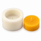 Silicone casting mould for simple tea lights – cast round beeswax candles yourself 