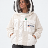 API STYLE Imkerjacke Unisex Weiss – voll belüftet mit 3-Lagen-Gewebe und abnehmbarem Astronautenschleier