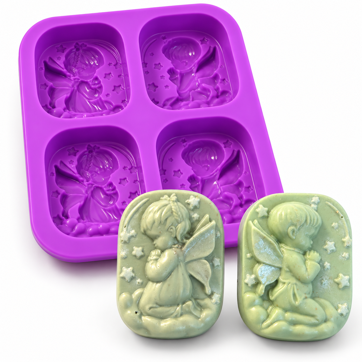 Square silicone soap mold – 4 cavities for glycerin soap, layered soap & DIY soaps multi-cavity soap casting mold (Copy) 