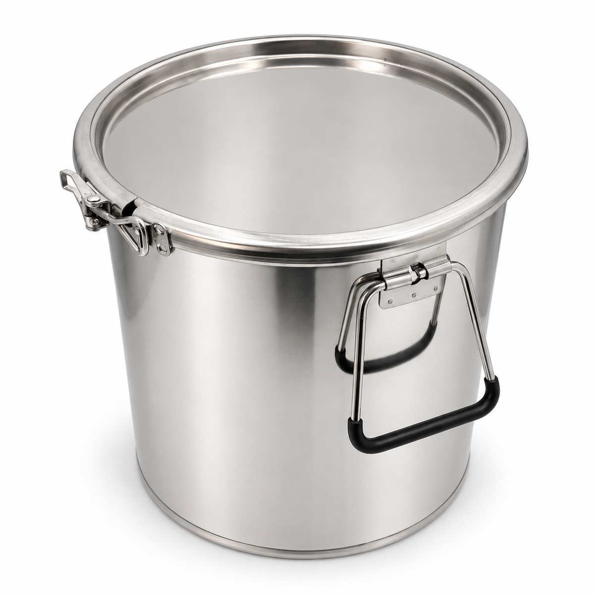 Seau à cire et à miel 20 L en acier inoxydable – avec couvercle et collier de serrage 