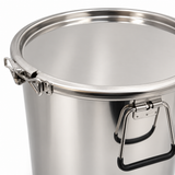 Seau à cire et à miel 20 L en acier inoxydable – avec couvercle et collier de serrage 