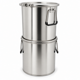 Seau à cire et à miel 20 L en acier inoxydable – avec couvercle et collier de serrage 