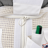 API STYLE Imkerjacke Unisex Weiss – voll belüftet mit 3-Lagen-Gewebe und abnehmbarem Astronautenschleier