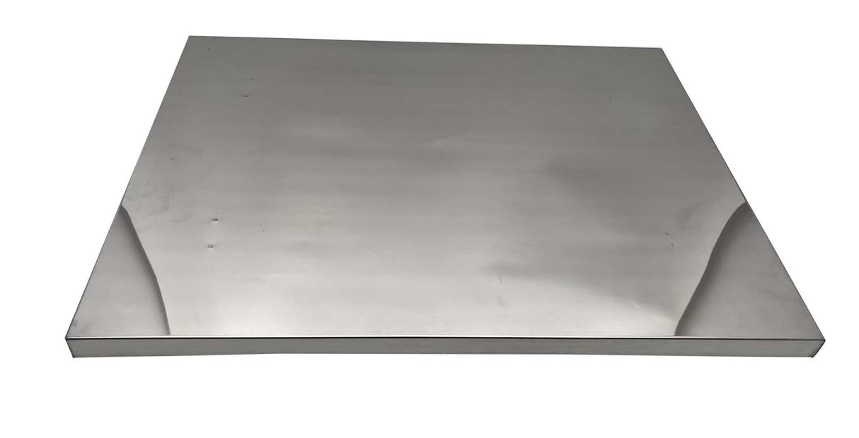 Roestvrijstalen deksel voor het ontsluiten van serviesgoed met honingraatframestandaard