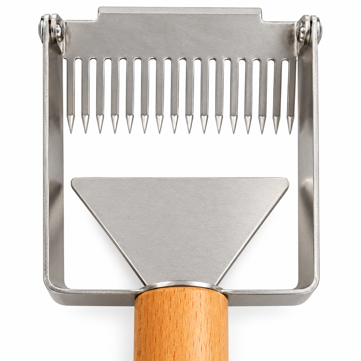 Fourchette à désoperculer à tirer avec manche en bois – acier inoxydable avec rabot et couteau 