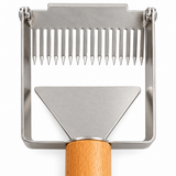 Fourchette à désoperculer à tirer avec manche en bois – acier inoxydable avec rabot et couteau 