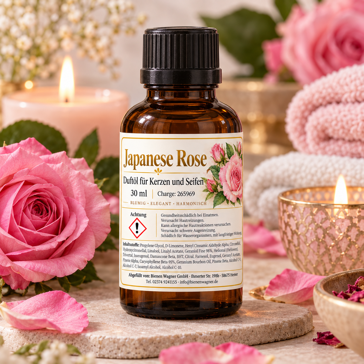 Japanese Rose Duftöl 30 ml – Rosenduft für Kerzen &amp; Seifen