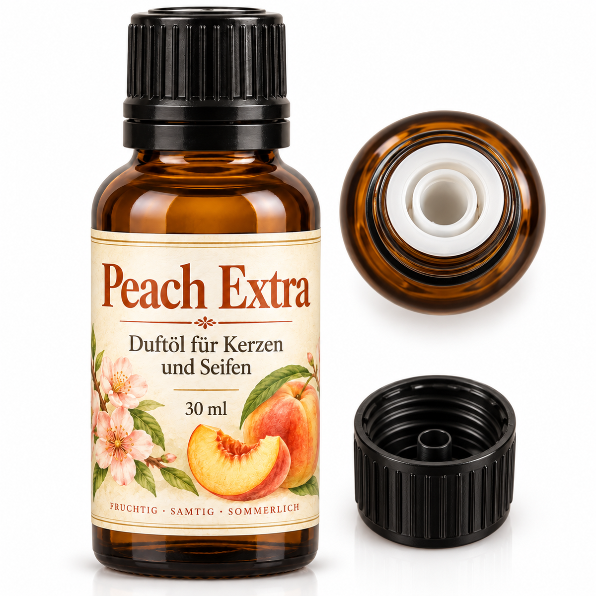 Peach Extra Duftöl 30 ml – Pfirsich Duftöl für Kerzen und Seifen